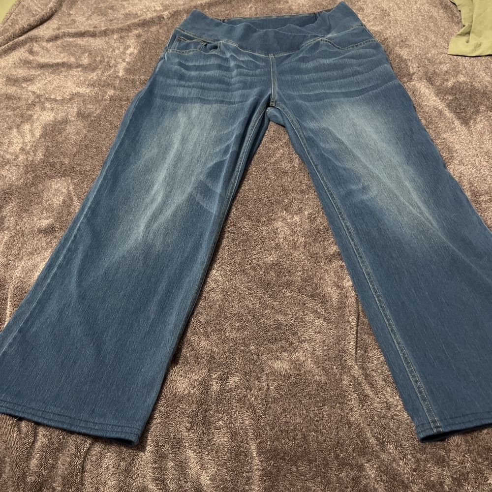 Halara Crossover High Waisted Tummy Control flare Leg Jeans Women Large 30x26